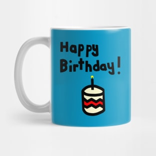 Happy Birthday with Cake and Candle Mug